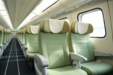 Passenger train interior: comfortable, spacious, and stylish design