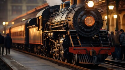 Vintage steam locomotive: classic, powerful, and full of nostalgia