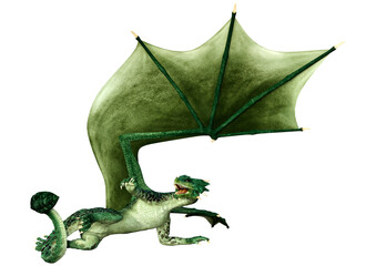 Fototapeta premium 3D Rendering Fairy Tale Dragon on White