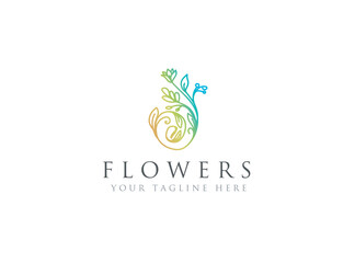  Flower Boutique Abstract Vector Sign, Symbol or Logo Template. Retro Lilly Illustration with Classy Typography. Premium Quality Feminine Coat. Isolated.