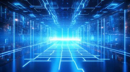 Fototapeta na wymiar illustration of futuristic high-speed light in cyberspace. Information technology network of data center Abstarct background light wallpaper
