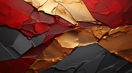 Digital Art of Red Grey and Gold Color Rock With Cracks Pattern Background