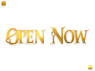 Open Now Gold PNG Typography Text Transparent Image