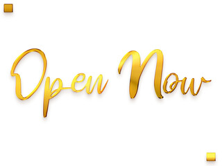 Open Now Gold PNG Typography Text Transparent Image