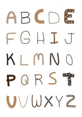 hand drawn alphabet letters