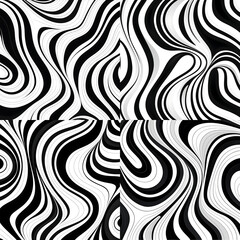retro line pattern black on white pattern  ,ai generated