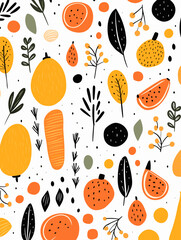 Fall Autumn seamless pattern. Good for fashion fabrics, children’s clothing, T-shirts, postcards, email header, wallpaper, banner, events, covers, advertising, and more.