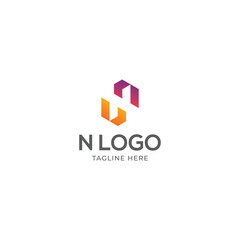 Fototapeta premium Letter N logo icon design template elements 