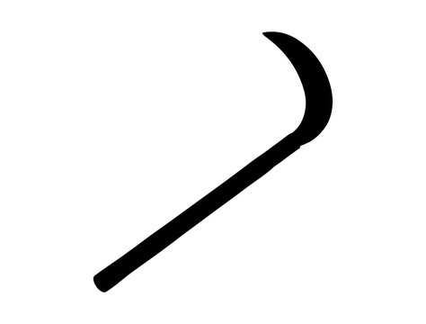 recommend clip art: Grass sickle silhouette vector art white background