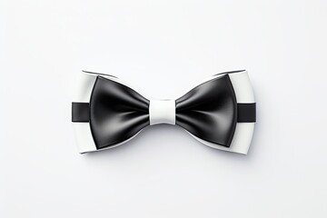 uxury black and white bow tie on white background