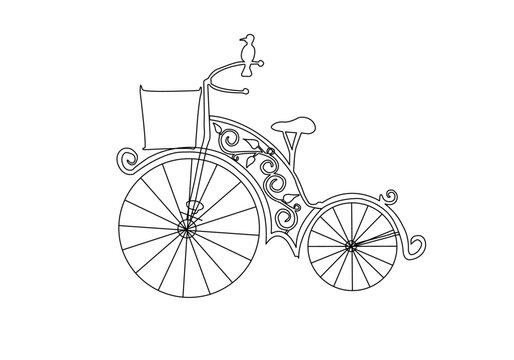 recommend clip art: line art continuous bike sports symbol concept. lifestyle bicycle biking activity. Digital single line sketch drawing vector illustration