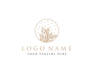 Creative illustration modern crystal sign logo icon vector template