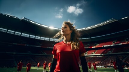 In the Zone: Young Female Soccer Player in Match