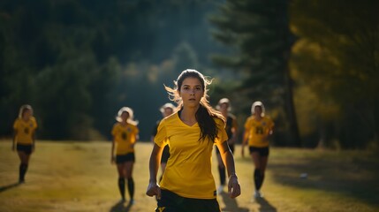 Obraz premium Sports Determination: Candid Shot of Female Athlete