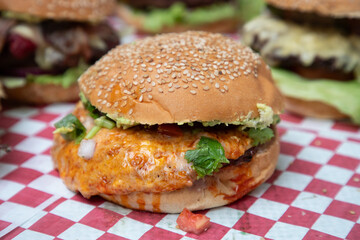 hamburguesa, pollo