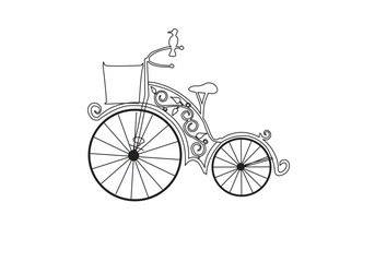 line art bicycle sketch drawing vector by illustration