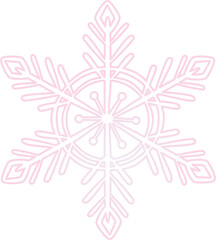 Blue and Pink Winter Snowflake 