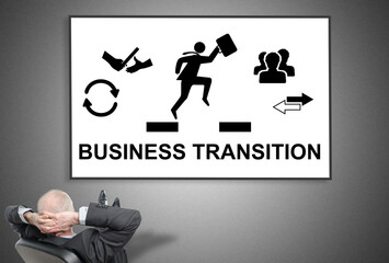 Businessman looking at business transition concept