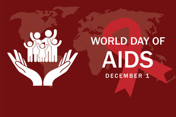 World AIDS Day Banner Background Illustration. Aids Awareness. World Aids Day concept. Red Ribbon.