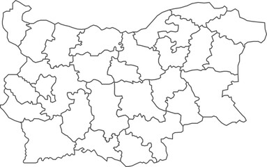 Map of Bulgaria with detailed country map, line map.