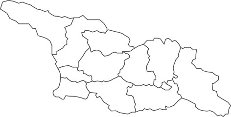 Map of Georgia with detailed country map, line map.