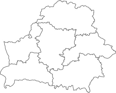 Map of Belarus with detailed country map, line map.