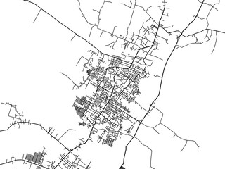 Vector road map of the city of  Cotabato in the Philippines with black roads on a white background.