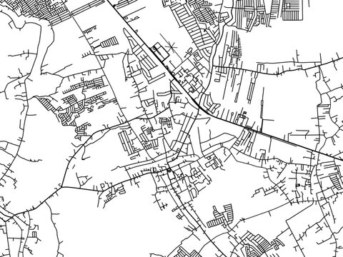 Vector road map of the city of  Malolos in the Philippines with black roads on a white background.