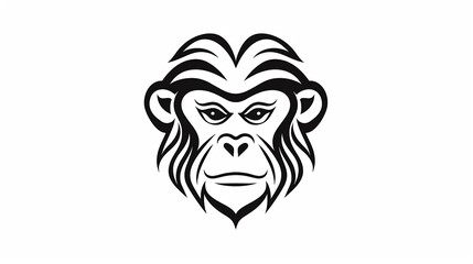macaco Desenho de uma linha isolado em fundo branco