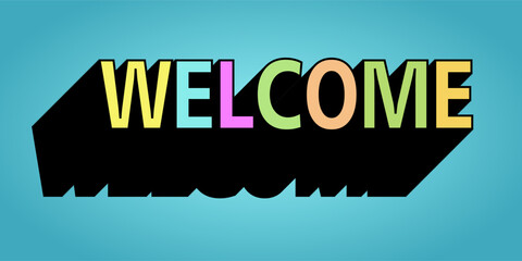 welcome text logo vector creative company icon design template modern background
