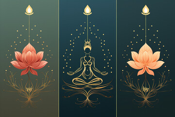 Creative illustration generative ai picture zen lotus flower on water meditation harmony spirituality concept - obrazy, fototapety, plakaty