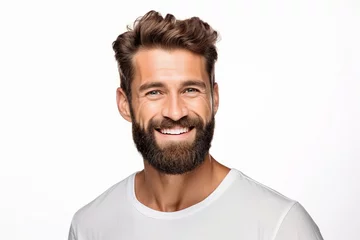  AI generated photo of handsome attractive man perfect skin haircut isolated on white background © Tetiana