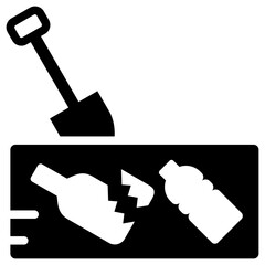 Waste Burial Glyph Icon