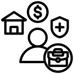 Employee Value Outline Icon