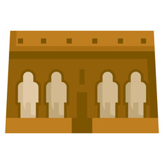 ABU SIMBEL filled outline icon,linear,outline,graphic,illustration