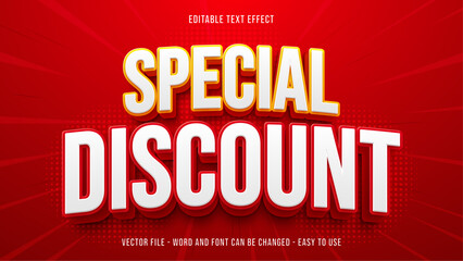 Special discount sale editable text effect - obrazy, fototapety, plakaty