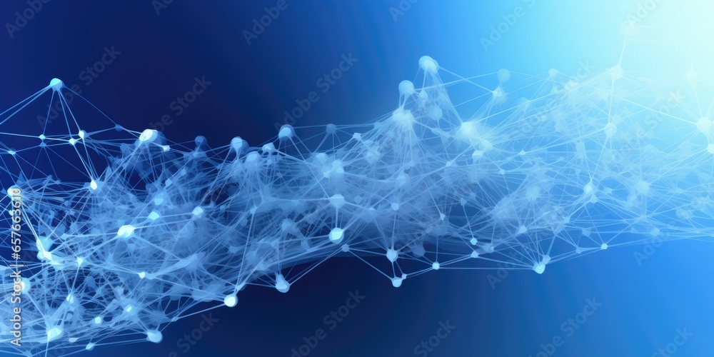Aufkleber 3d network connections with plexus design blue background wallpaper. generative ai image weber.