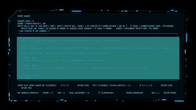 
Program code template with generic data and information. Dialog Box with generic text appearing. Animation and texts created by me. 