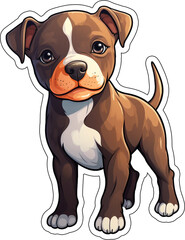 Fototapeta premium Stafford Dog Sticker with cut lines