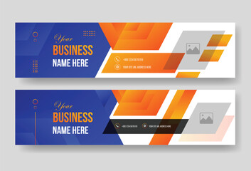 Professional gradient linkedin cover, header or banner vector template design for your digital marketing business agency.