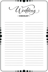 wedding guest checklist template, list planner, list tracker, wedding guests template