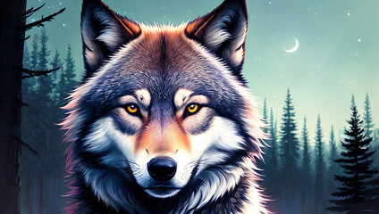 fantasy wolf, generative ai