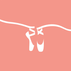 pink ballet pointes. dance studio symbol - vector illustration. eps 10
