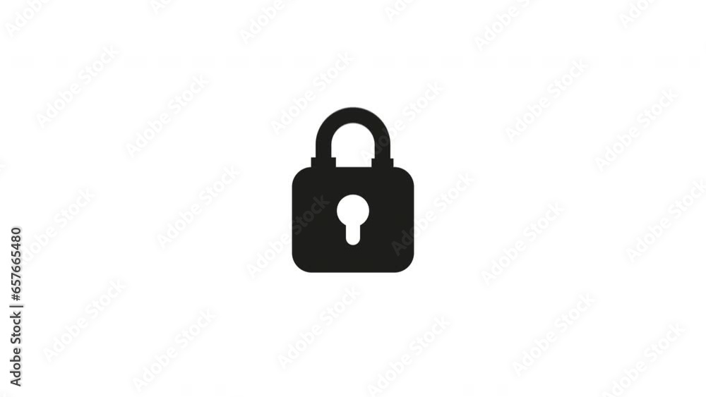 Poster lock icon animation.4k motion animation