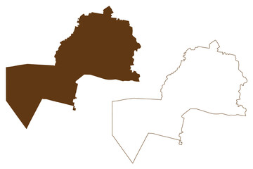 Kentish Council (Commonwealth of Australia, Tasmania, lutruwita) map vector illustration, scribble sketch Kentish map