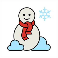 Snowman vector icon. Can be used for printing, mobile and web applications. vector illustration on white background