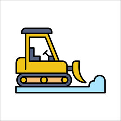 Snowplow icon. Linear vector illustration from winter nature collection. Outline snowplow icon vector illustration on white background