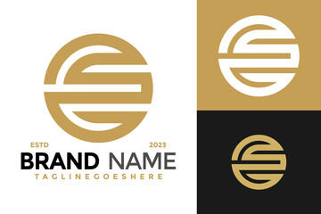 Letter Ce Or Ec Circle Logo design vector symbol icon illustration - obrazy, fototapety, plakaty