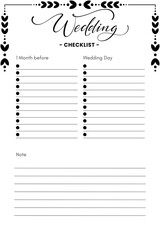 Wedding guest list template, list planner, list tracker, wedding guests template checklist list tracker