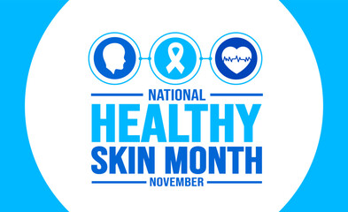 November is National Healthy Skin Month background template. Holiday concept. background, banner, placard, card, and poster design template with text inscription and standard color. vector.
